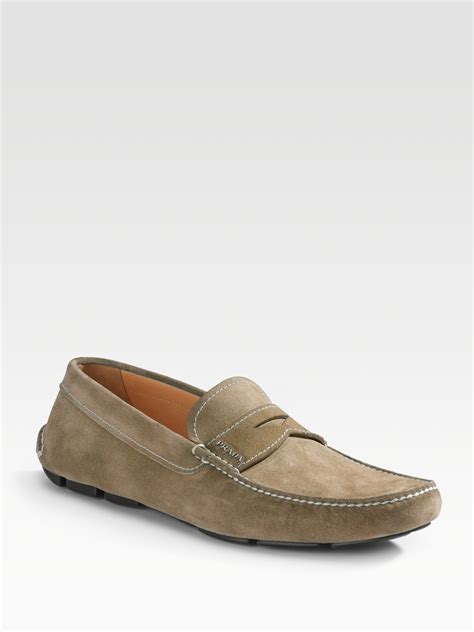 prada suede moccasins